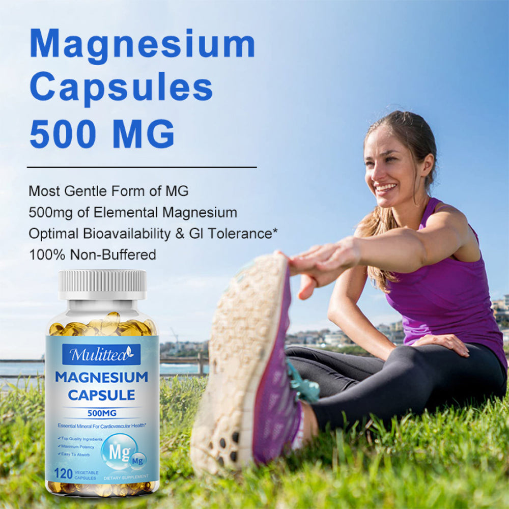 Mulittea Magnesium Capsules 500Mg Supports Muscle, Joint and Heart Hea ...