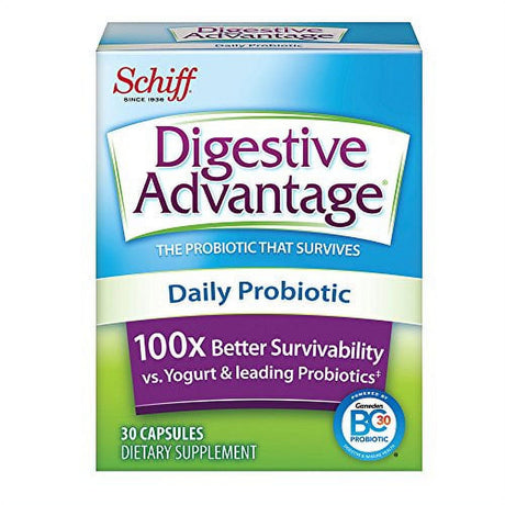 Digestive Advantage Daily Probiotic - Survives Better than 50 Billion - 30 Capsules