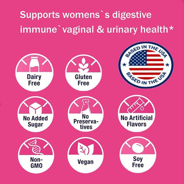 Yobalty Vegan Probiotic Gummies, Promote Vaginal Health, 5B Cfus, Sugar-Free, Digestive Support 60Ct