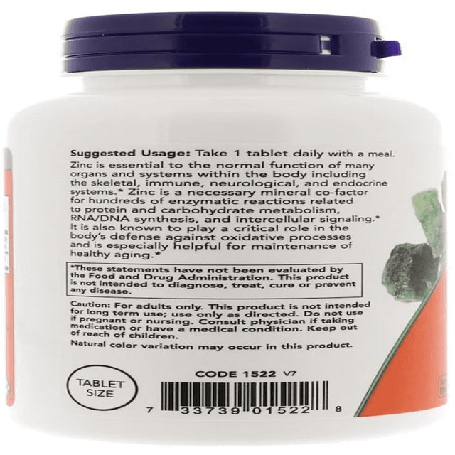 NOW Supplements, Zinc (Zinc Gluconate) 50 Mg, Supports Enzyme Functions*, Immune Support*, 250 Tablets - 2 Pack