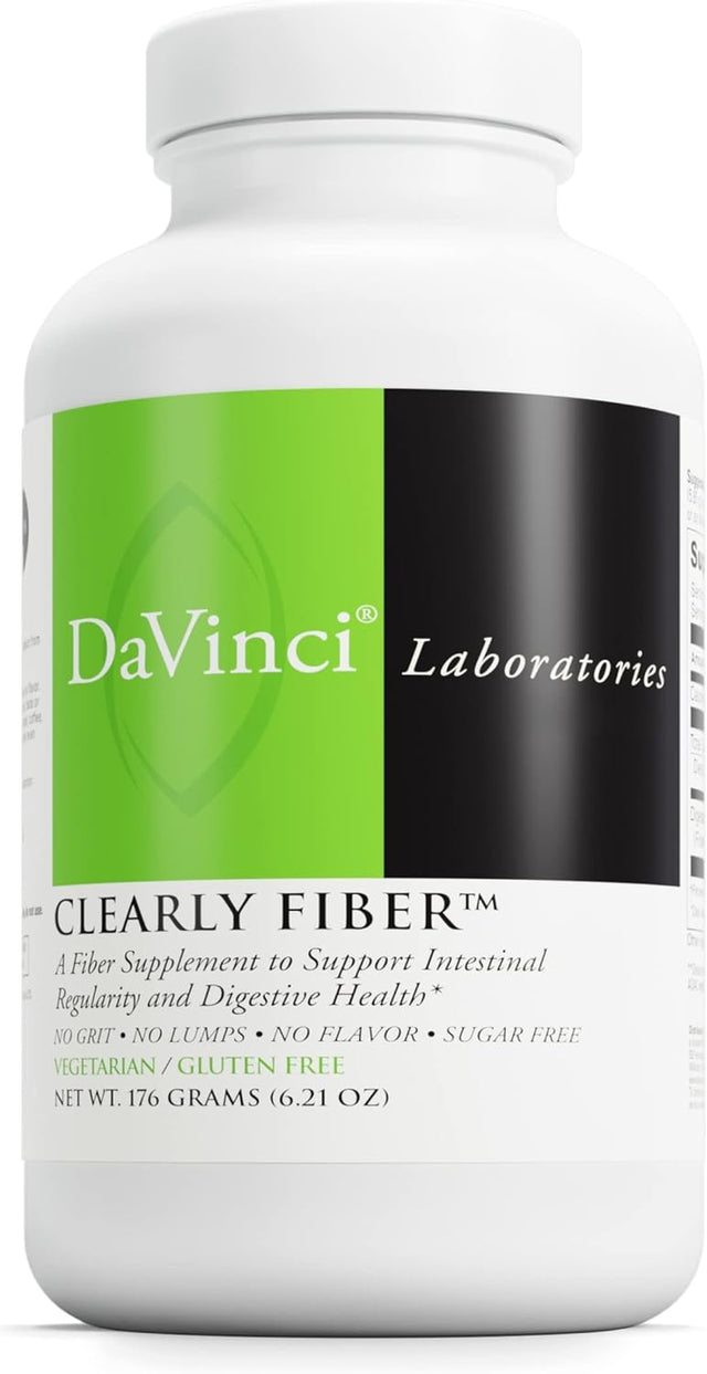 DAVINCI Labs Clearly Fiber - Supplement to Support Intestinal Regularity, Normal Bowel Function, and Triglyceride Levels within Normal Ranges* - Vegetarian - Gluten-Free - 30 Servings