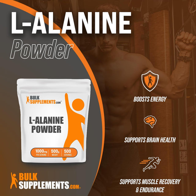 BULKSUPPLEMENTS.COM L-Alanine Powder - Amino Acids Powder - Unflavored Pre Workout - Vegan Amino Acid Powder - Amino Acid Nutritional Supplements (500 Grams - 1.1 Lbs)