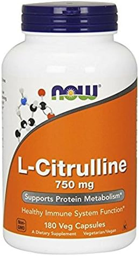 NOW Foods L-Citrulline 750 Mg, 180 Capsules (2 Pack)