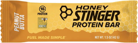 Honey Stinger Protein Bar | Peanut Butta | Protein Packed Food for Exercise, Endurance and Performance | Sports Nutrition Snack for Home & Gym, Post Workout | Box of 15