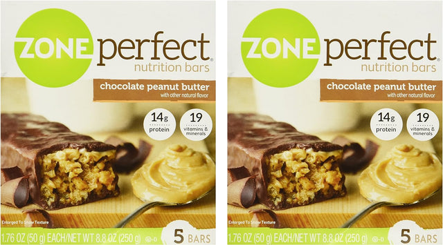 Zone Perfect Chocolate Peanut Butter 5 Bars - Pack of 2- 8.8 0Z Each