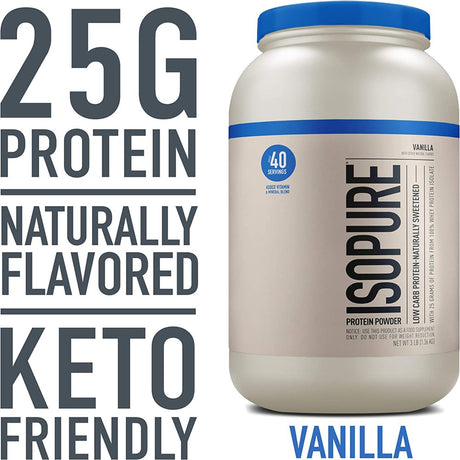 Isopure Low Carb Protein Powder, Vanilla, 3 Lb (1.36 Kg)