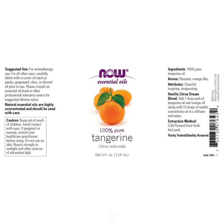 NOW Essential Oils Tangerine Oil 4 Oz