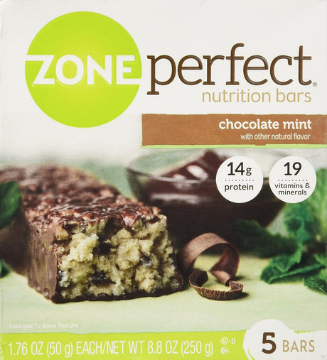 Zone Perfect Nutrition Bars, Chocolate Mint, 8.8 Oz (Pack of 2)