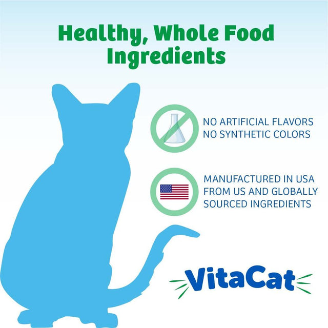 Vitacat Daily Multivitamin & Probiotics Cat Chews | Natural Supplement for Cats with Omega 3 | 90 Chicken Flavored Soft Chews | Made in the USA