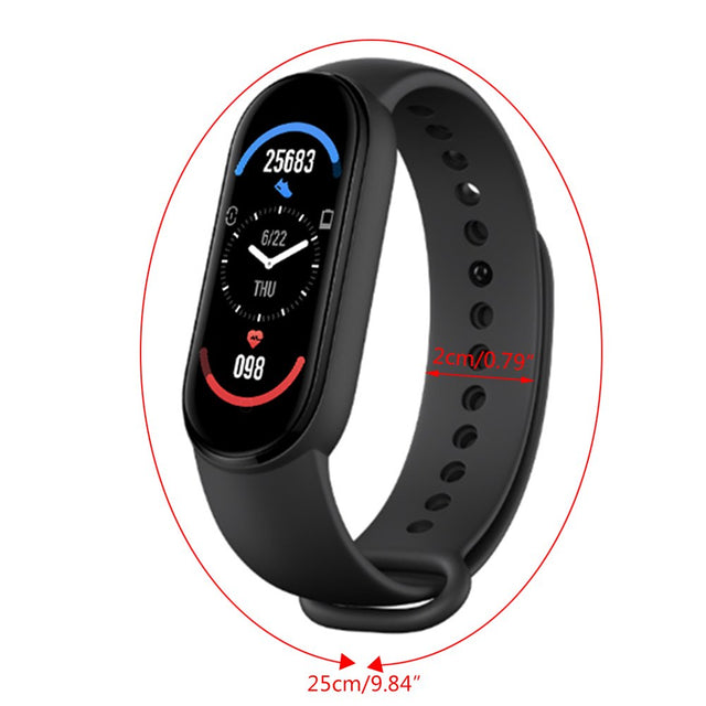 TIERPOP Smart Bands Sport Fitness Tracker M6 Smart Watchespedometer Heart Rate Blood Pressure Monitor Bluetooth-Compatible Bracelets for Men Women