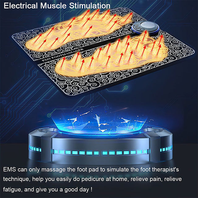 EMS Foot Massager for Circulation and Neuropathy,8 Modes 19 Levels Adjustable Intensity Foot Massager Mat Pad for Pain Relief,Blood Circulation Improve