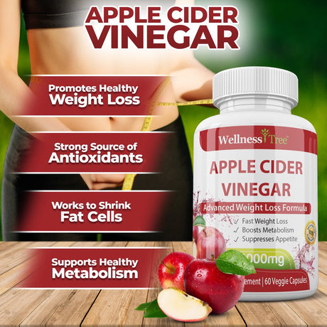 (3 Pack) Apple Cider Vinegar Capsules - Extra Strength 3000Mg - Apple Cider Vinegar Pills for Weight Loss, Blood Sugar, Detox & Digestion