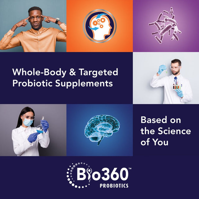 Bio360 Probiotics Cognitive Support Formula, Daily Probiotic for Brain Health & Mental Energy, 30 Ct