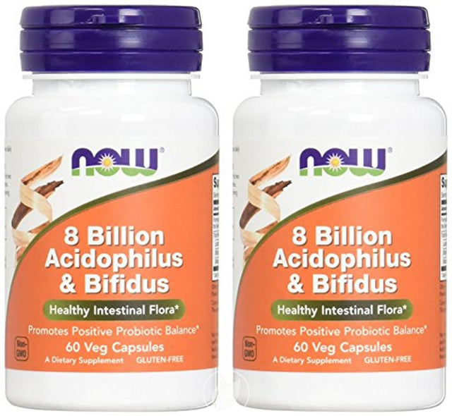 NOW Supplements 8 Billion Acidoph/Bifidus 60 Vcaps