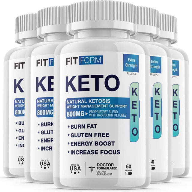 5 Pack Fit Form Keto Pills Advanced Ketogenic Formula 300 Capsules