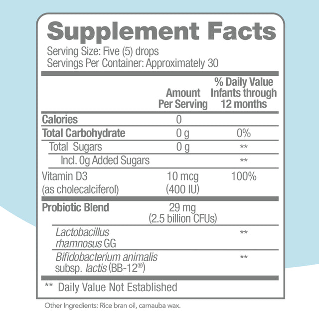 Culturelle Baby Immune & Digestive Support Probiotic + Vitamin D Drops for Babies (0-12 Months), Gluten Free, Non-Gmo, 9 Ml