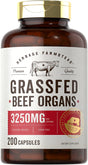 Grassfed Beef Organs | 3250Mg | 200 Capsules | by Herbage Farmstead