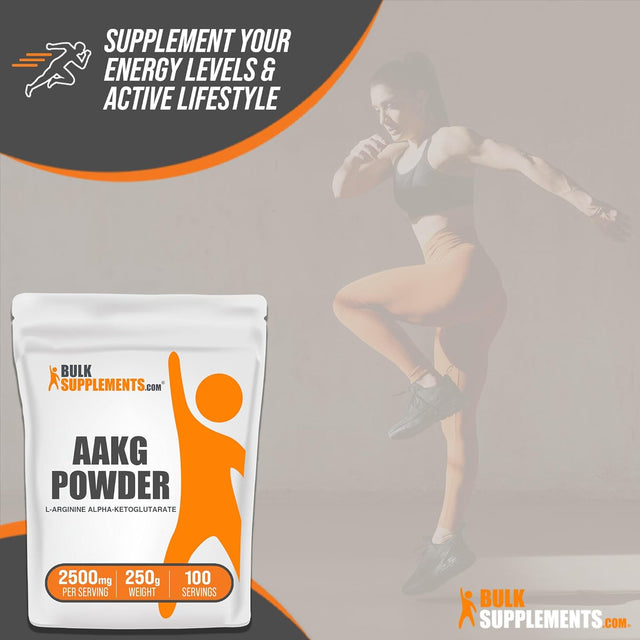 BULKSUPPLEMENTS.COM AAKG Powder - Arginine Alpha-Ketoglutarate, AKG Supplement - Nitric Oxide Supplement, Arginine Supplement - Unflavored & Gluten Free, 2500Mg per Serving, 250G (8.8 Oz)