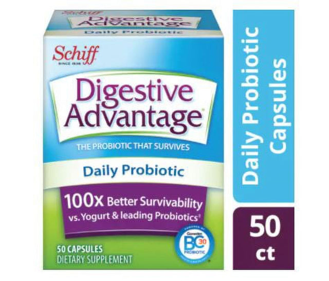 Digestive Advantage Daily Probiotic Capsules, 50 Ct (Pack of 2)