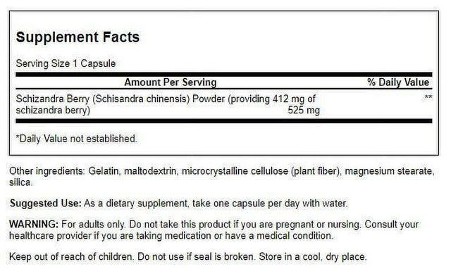 Swanson Full Spectrum Schizandra Berries 525 Mg 90 Capsules