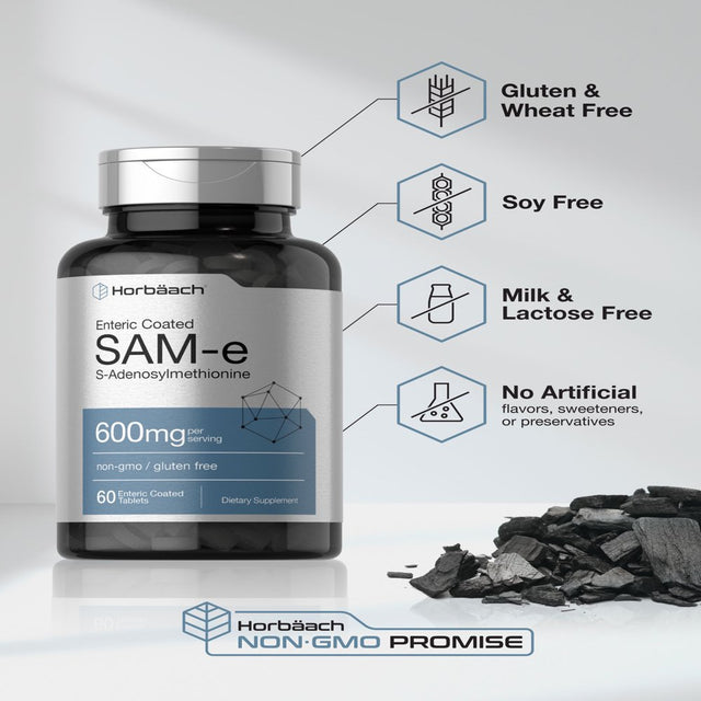 Sam-E 600Mg | 60 Capsules | S-Adenosylmethionine | by Horbaach