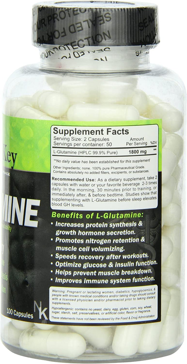 Nutrakey Glutamine 900Mg, 100 Count