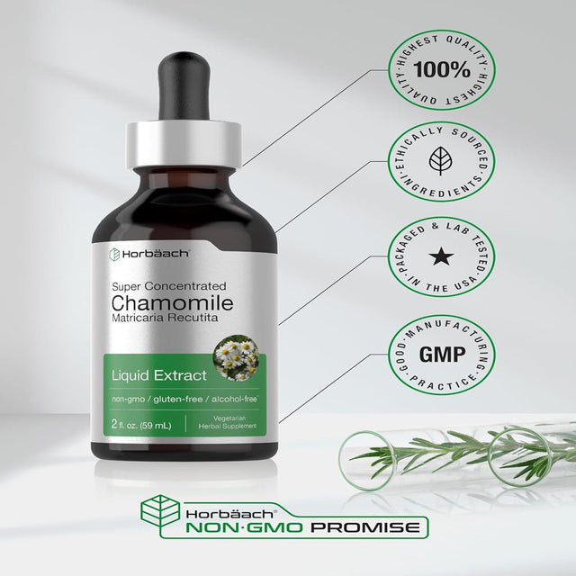 Chamomile Liquid Extract | 2 Oz | Vegetarian & Alcohol Free | by Horbaach