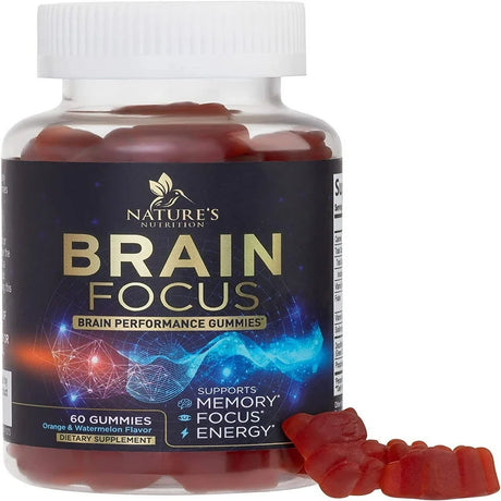 Brain Support Focus Supplement Gummies - Brain Booster - 60 Gummies