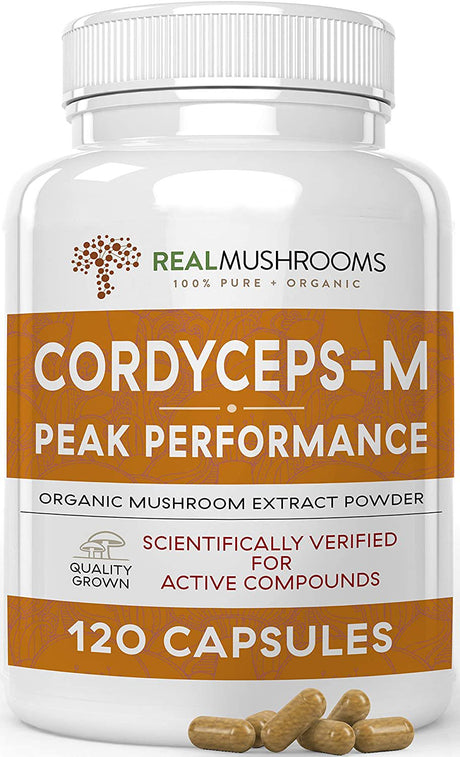 Real Mushrooms Cordycep-M, Peak Performance, 120 Capsules