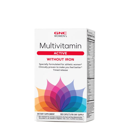 GNC Women'S Multivitamin Active without Iron |Supports an Active Lifestyle | 30+ Nutrient Formula | Promotes Bone & Joint Health, Helps Energy Production | 180 Caplets