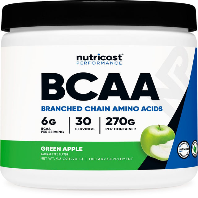 Nutricost BCAA Powder 2:1:1 (Green Apple), 30 Servings - Amino Acid Supplement