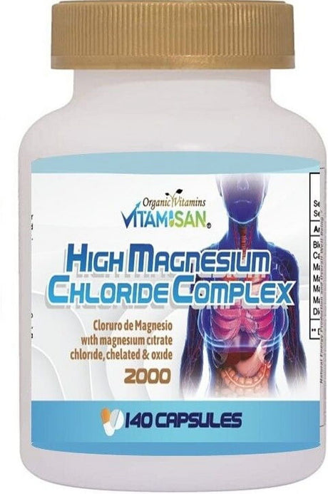 HIGH Cloruro De Magnesium Magnesium Chloride High Absorption - 140 Capsules