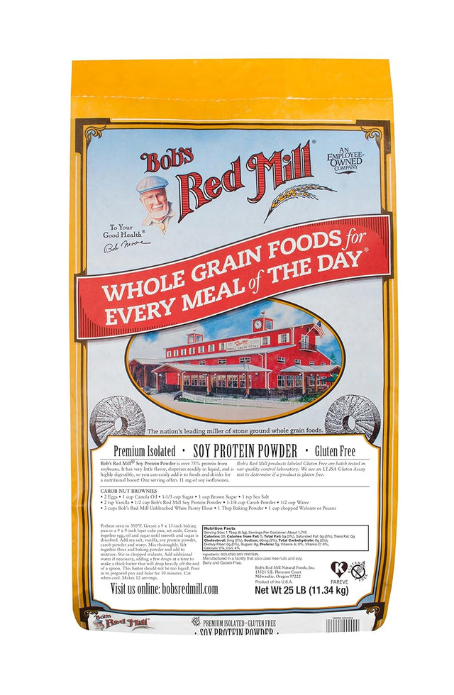 Bob'S Red Mill Gluten Free Protein Powder 25Pound Bulk Bag, White, Soy, 400 Ounce