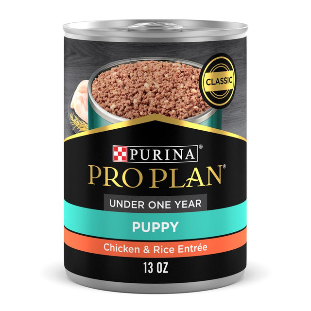 Purina Pro Plan Classic Puppy Wet Dog Food High Protein, Real Chicken & Rice, 13 Oz Cans (12 Pack)