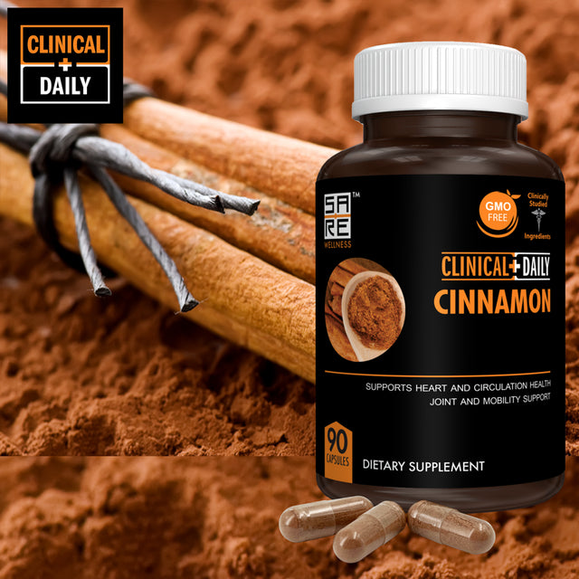 Clinical Daily Cassia Cinnamon Bark Supplement Blood Sugar Support 90 Capsules