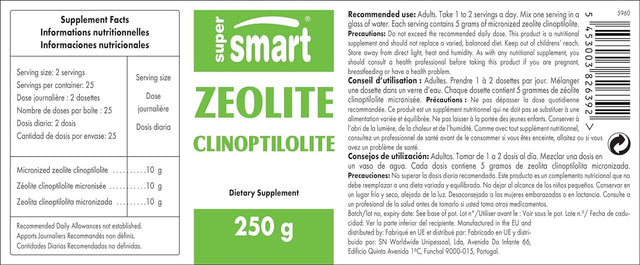 Supersmart - Zeolite Clinoptilolite - Micronized Less than 50 Μm - Mineral Immune System Booster | Non-Gmo & Made in USA - Gluten Free - 250 G