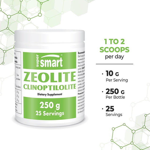 Supersmart - Zeolite Clinoptilolite - Micronized Less than 50 Μm - Mineral Immune System Booster | Non-Gmo & Made in USA - Gluten Free - 250 G