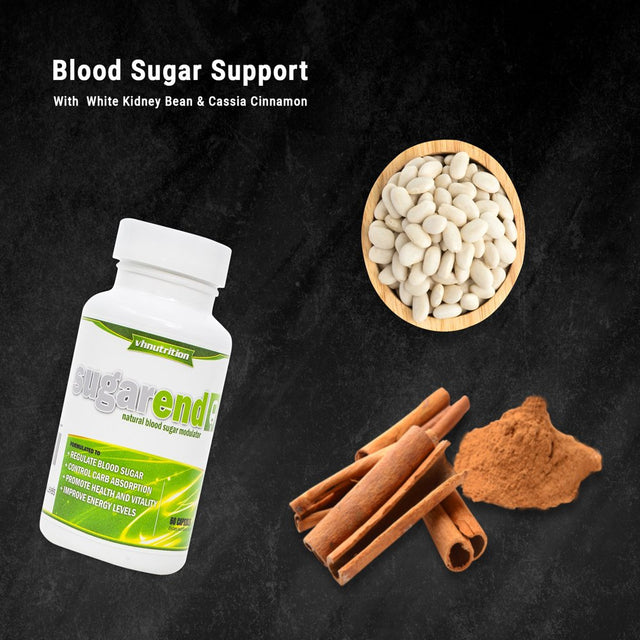 Sugarend Natural Blood Sugar Support Supplement - Premium Blood Sugar Modulator, Carb & Sugar Blocker - 60 Capsules