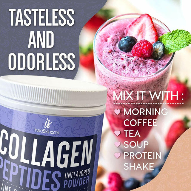 Collagen Peptides Powder Hydrolyzed Protein Types 1&3 Anti-Aging Supplement 1 LB