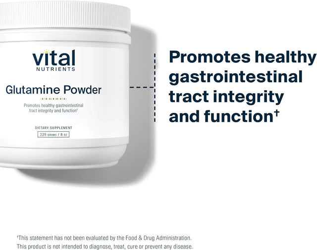 Vital Nutrients Glutamine Powder | Vegan L-Glutamine Supplement to Support Immune, Digestive and Gut Health* | Gluten, Dairy and Soy Free | Non-Gmo | 225 Grams