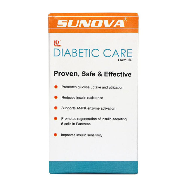 SUNOVA DIABETIC Care Capsules – an Effective Vegan Supplement, Fenugreek, Gudmar, and Daruharidra Extract for Blood Sugar Balance 60 Veg Capsules