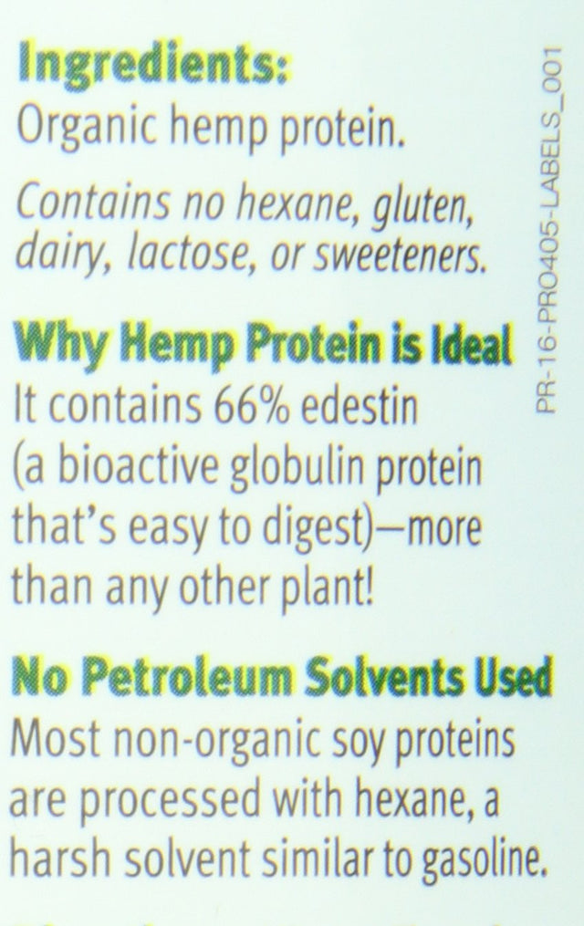 Nutiva Organic Cold-Pressed Raw Hemp Seed Protein Powder, Peak Protein, 16 Ounce, USDA Organic, Non-Gmo, Whole 30 Approved, Vegan, Gluten-Free & Keto, Plant Protein with Essential Amino Acids