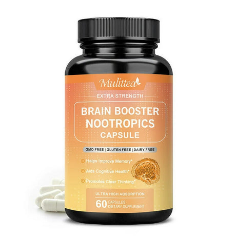 Brain Booster Nootropic Supplement Capsules 60 Count