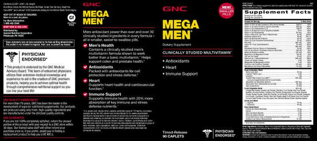 GNC Mega Men Multivitamin | Antioxidants, Heart Health, and Immune Support | 90 Count