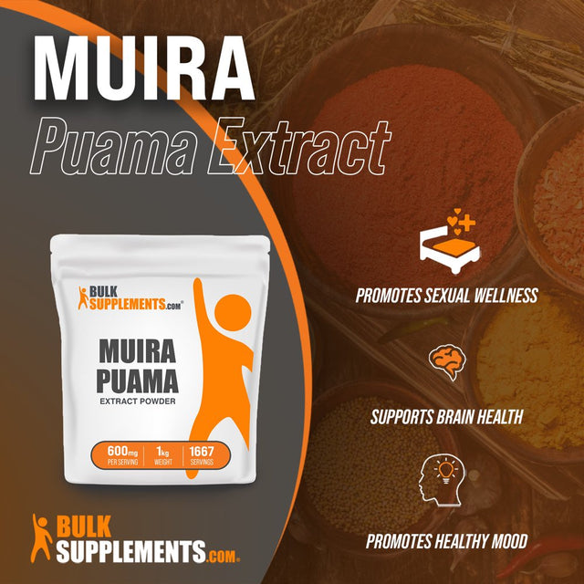 Bulksupplements.Com Muira Puama Extract - Brain Booster Energy - Supplements for Men (1 Kilogram)