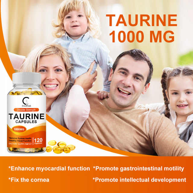 Taurine Capsules - Taurine Supplement 1000Mg - Antioxidant Amino Acid, Support for Heart & Brain Health, 120 Capsules