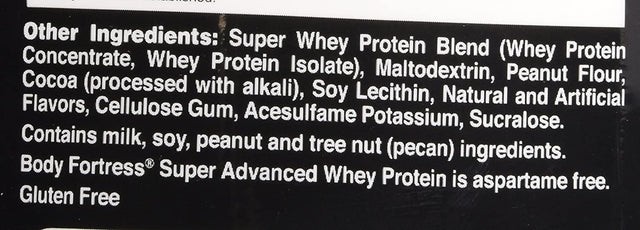 Body Fortress Whey Protein Powder, Chocolate Peanut Butter Flavored, Gluten Free, 60 G Protein per Serving, 2 Lbs