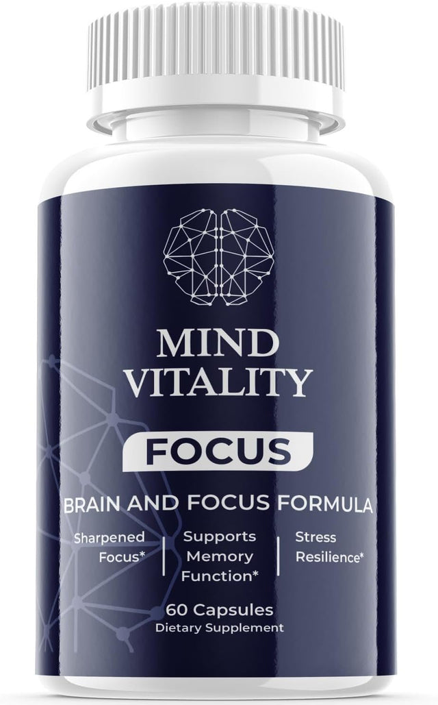 (1 Pack) Mind Vitality Focus - Dietary Supplement for Focus, Memory, Clarity, & Energy - Advanced Cognitive Support Formula for Maximum Strength - 60 Capsules