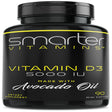 Smartervitamins VITAMIN D3 5000 IU in Avocado Oil, 90 Mini Softgels, Non-Gmo, Soy Free, Gluten Free, Supports Healthy Bones and Immune Function