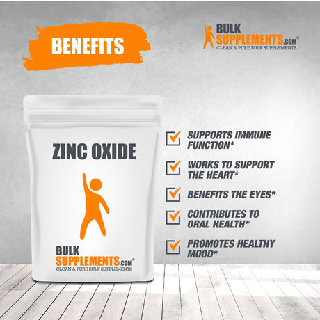 Bulksupplements.Com Zinc Oxide Powder - Natural Zinc Oxide - Face Clear Zinc Oxide - Pure Zinc - Zinc Powder (500 Grams)